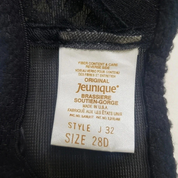 Jeunique 28D Black Lace No Wire Bra NWOT  Style J32 - Picture 8 of 8